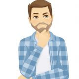 Handsome thinking man looking away isolated on white background